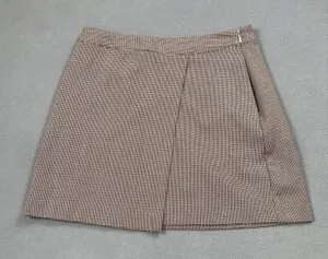 A New Day Mini Skirt Womens 4 Brown Houndstooth Pattern Side Zipper Patterned A thumbnail 1