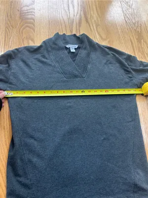 Athleta Clarity V-Neck Sweatshirt Womens Small S‎ Gray Shawl Neck Nirvana L/S thumbnail 8