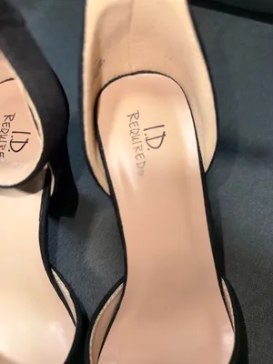 Women’s Black Satin Ankle Strap Heels with Round Toe thumbnail 6