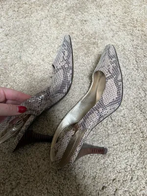 Anne Klein snake print pointed toe heel thumbnail 4
