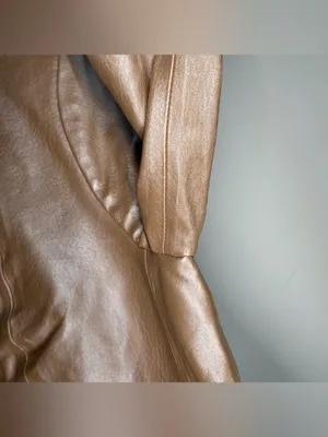 Chadwicks Vintage Y2K Champagne Gold Metallic Leather Blazer Tailored Capsule thumbnail 9