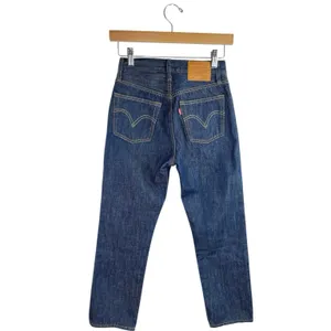 Levi's Premium 501 Womens Blue High Waisted Stretch Straight Denim Jeans Size 23 thumbnail 2