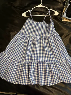 Blue gingham dress thumbnail 1