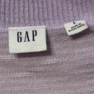 Gap Womens Sweater Open Cardigan Long Sleeve Lavender White Striped Slub Large thumbnail 6