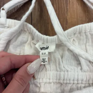 Aerie Cotton Lightweight Raw Hem White Women's Size Small Summer Dress Beach thumbnail 4