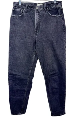 Abercrombie & Fitch The ’80s Mom High Rise Black Denim Jeans Size 30 10 L Tall thumbnail 1