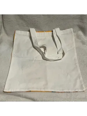 Yellow Cat Print Canvas Tote Bag thumbnail 2