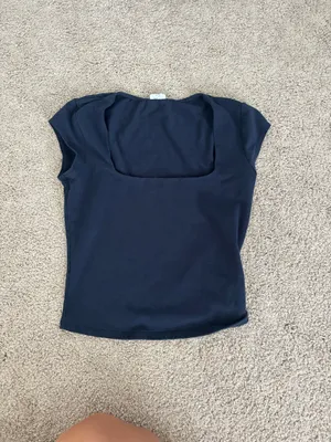 Garage Crop Top Short Sleeve Navy thumbnail 2