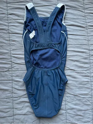 Speedo NWOT Piped Splice Wide Strap One Piece Swimsuit - Navy/White - 28 thumbnail 10