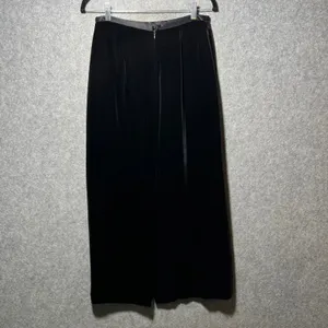 Ann Taylor Loft Black Velvet Maxi Skirt‎ Silk Blend Vintage 90s Size 8 Made USA thumbnail 5