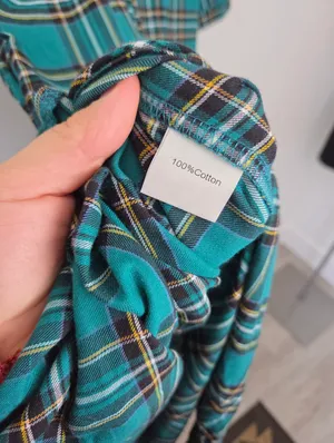 Mint Limit Blackwatch Plaid Sleep Shirt Nightgown House Dress Cotton Large thumbnail 11