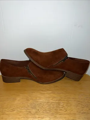 American Eagle Outfitters Chestnut Suede Slip-On Shoes with Side Zips thumbnail 6