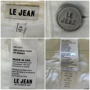 LE JEAN REVOLVE High Rise Lola Mini Shorts White Wash Front Tie Belted Sz 25 thumbnail 8