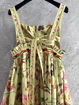 AGUA BY AGUA BENDITA Lunatus Habitat floral print embellished cotton dress, S thumbnail 13