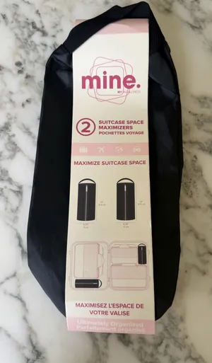 NWT Mine Black Cylindrical Packing Organizer 2-Piece Travel Pouches Rose Gold thumbnail 1