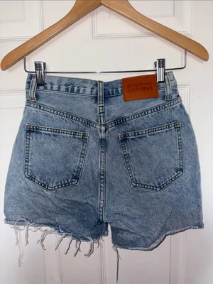 Princess Polly Xena Asymmetrical Denim Shorts Size 2 thumbnail 6