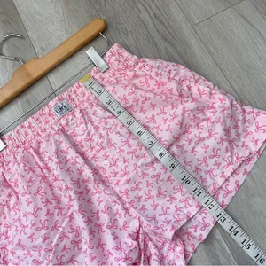 Bow Pajama Shorts cotton printed womens Pink (medium) loungewear sleep casual thumbnail 6