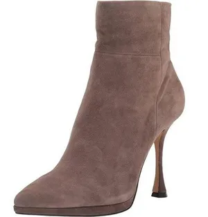 Vince Camuto Pitonnda Dress Boots 7.5 Womens Leather Suede Pointed Toe Sable Chi thumbnail 1