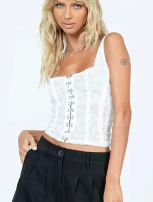Princess Polly Ivory Lauder Corset Tank Top thumbnail 1