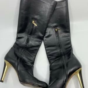 JIMMY CHOO Black Leather Knee high boots 7.5 thumbnail 8