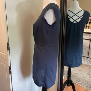 Silence + Noise Small Navy Blue Dress thumbnail 4