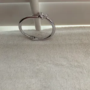 Silver plated knot Bangle thumbnail 3
