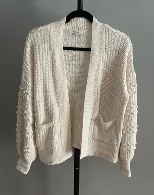 Madewell Cream Knit Cardigan Sweater Size Small thumbnail 1