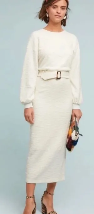 Dolan Anthropologie Jacqueline Sweater Dress Cream Maxi Ivory Bone Left Coast thumbnail 1