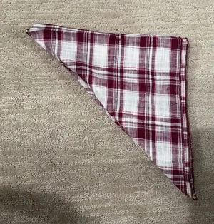 Kaxi Burgundy and White Plaid Hair Bandana Scarf thumbnail 1