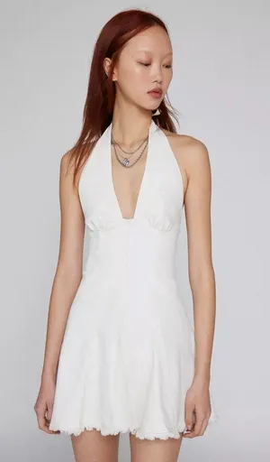 Kimchi Blue Hailey Halter Denim Dress thumbnail 1