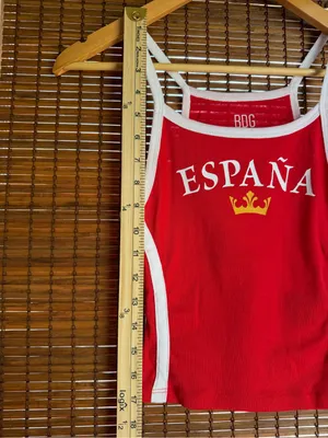 BDG Urban Outfitters Mia España Red Graphic Cropped Cami Tank Top S thumbnail 5