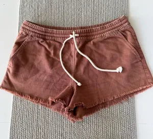 Aerie Burnt Sienna Orange Brown Cutoff Cotton Drawstring Shorts Size Small thumbnail 1