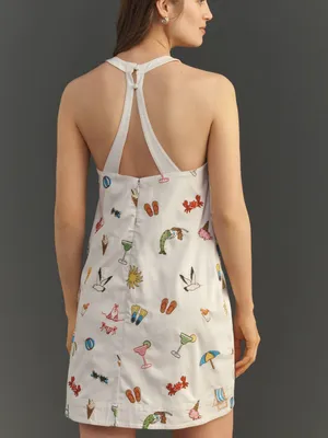 Anthropologie Maeve Sleeveless Beaded Shift Mini Dress in White NWT with Flaw thumbnail 3