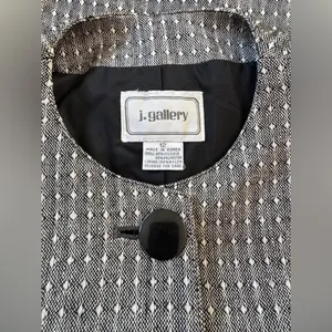 Vintage ‘90s J. Gallery Black & White Textured Collarless Blazer thumbnail 5