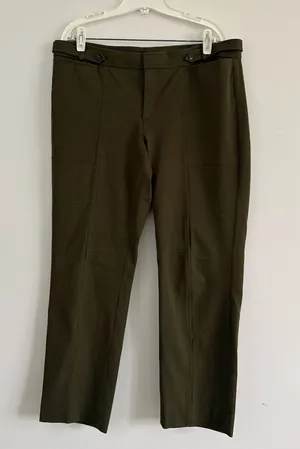 NWT Banana Republic Sloan Pant Olive Green Size 14 thumbnail 1