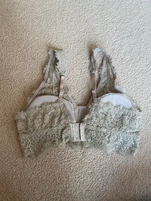 Aerie Beige Lace Padded Plunge Bralette thumbnail 2
