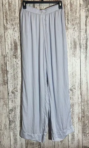 PINK Victoria’s Secret Silky Sleep Shine Long Pajama Set Hydrangea Blue Small thumbnail 10