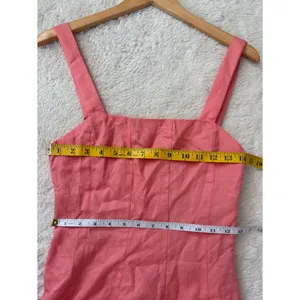 Lulus Undoubtedly Sweet Coral Pink Linen Sleeveless Mini Dress Size XS Vacation thumbnail 7