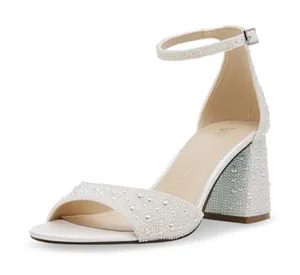 Betsey Johnson Blue Women's Sb-Kami Heeled Sandal, Pearl, 7.5, new in box thumbnail 1