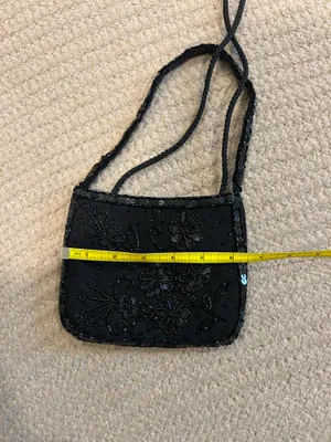 Vintage beaded purse Black thumbnail 6