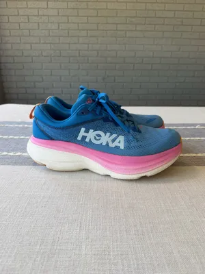 Hoka Bondi 8 Running Shoes Blue Pink Women’s Size 10.5 thumbnail 3