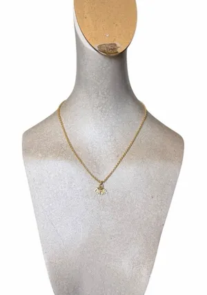 Vintage Christian Dior DIOR Letter Charm Necklace Gold Tone CD Logo Adjustable thumbnail 1