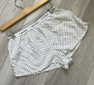Calvin Klein Shorts polka dot boxer lounge womens White Black (medium) sleep thumbnail 1