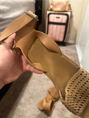 Soda Tan Woven Strap Ankle Strap Sandals Size 7.5 thumbnail 4