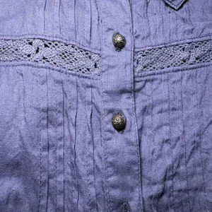 Free People Purple‎ Embroidered Lace Lagenlook Blouse Small Boho New Romantics thumbnail 7