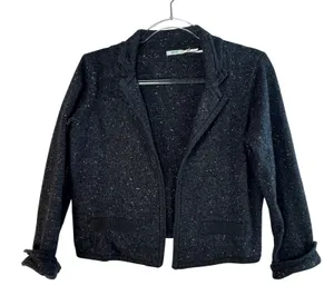 Kimchi Blue‎ Urban Outfitters Confetti Knit Cropped Cardigan Blazer Gray Tweed L thumbnail 1