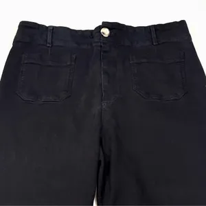 Anthropologie Maeve Jeans Women's 34 Colette Crop Wide Leg High Rise Pant Black thumbnail 9