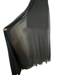 B. Darlin Maxi Dress Womens 6 Black Halter Beaded Chiffon Prom Formal Gown thumbnail 7