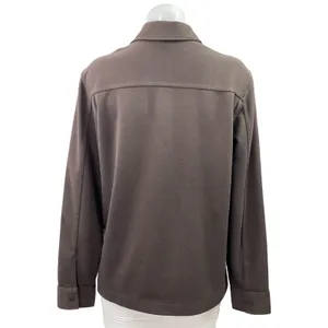 H&M Women's Brown Chest Pocket Long Sleeve Button Down Overshirt Top Size S thumbnail 3