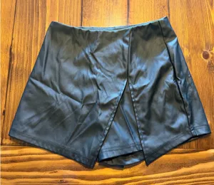 Shein Faux Leather Skirt Black thumbnail 1